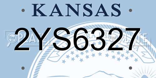 2YS6327 Kansas License Plate