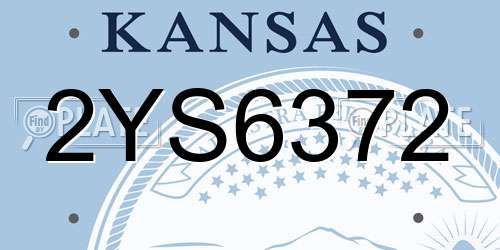 2YS6372 Kansas License Plate