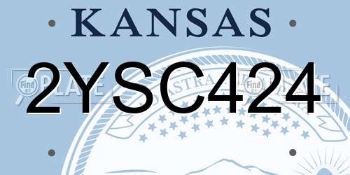 2YSC424 Kansas License Plate