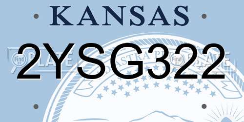 2YSG322 Kansas License Plate