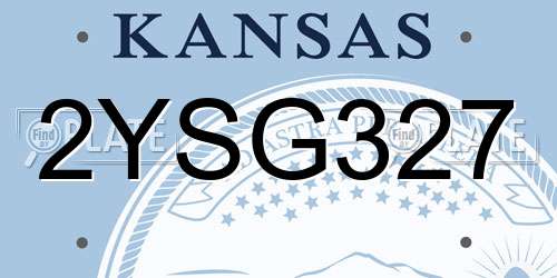 2YSG327 Kansas License Plate