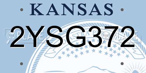 2YSG372 Kansas License Plate