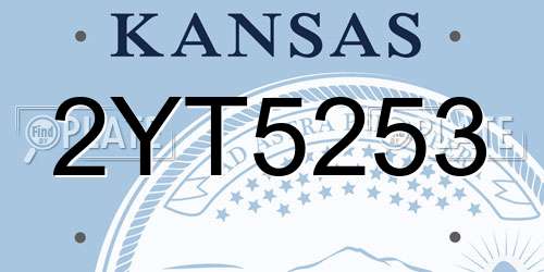 2YT5253 Kansas License Plate
