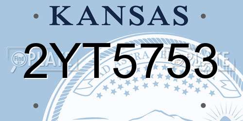 2YT5753 Kansas License Plate