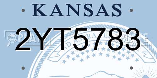 2YT5783 Kansas License Plate
