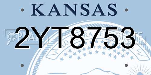 2YT8753 Kansas License Plate