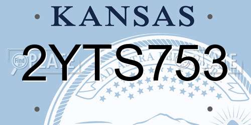 2YTS753 Kansas License Plate