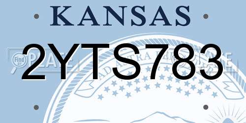2YTS783 Kansas License Plate