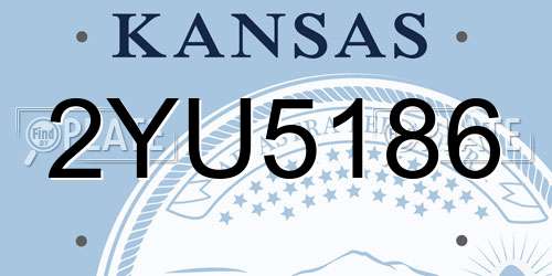 2YU5186 Kansas License Plate