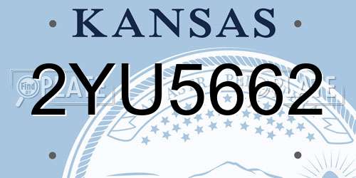2YU5662 Kansas License Plate