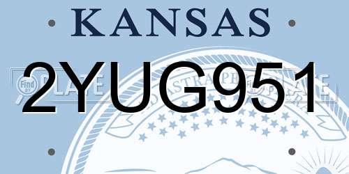 2YUG951 Kansas License Plate