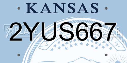 2YUS667 Kansas License Plate