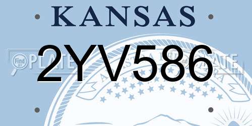 2YV586 Kansas License Plate