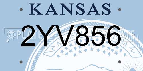 2YV856 Kansas License Plate