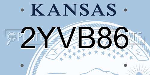 2YVB86 Kansas License Plate