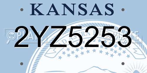 2YZ5253 Kansas License Plate