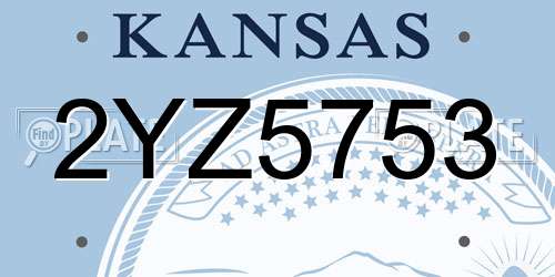 2YZ5753 Kansas License Plate