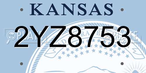 2YZ8753 Kansas License Plate