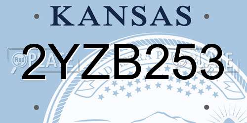 2YZB253 Kansas License Plate