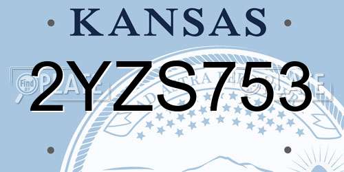 2YZS753 Kansas License Plate