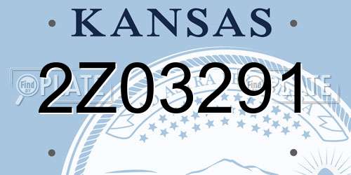 2Z03291 Kansas License Plate