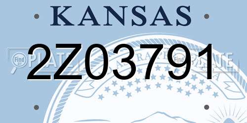 2Z03791 Kansas License Plate