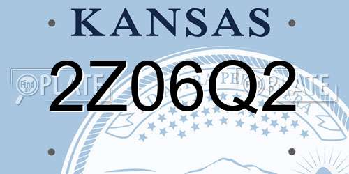 2Z06Q2 Kansas License Plate