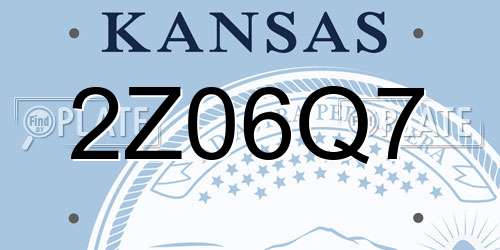 2Z06Q7 Kansas License Plate