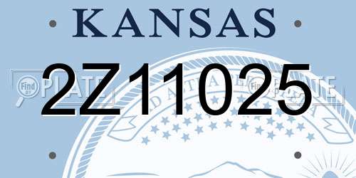 2Z11025 Kansas License Plate