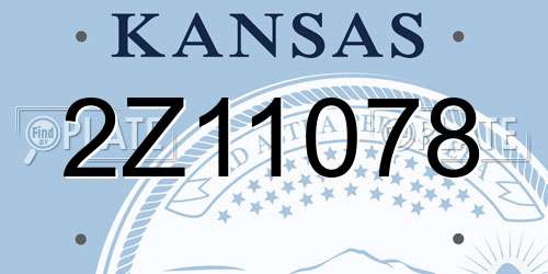 2Z11078 Kansas License Plate