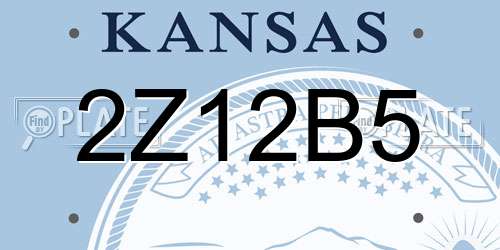 2Z12B5 Kansas License Plate
