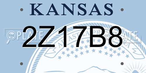 2Z17B8 Kansas License Plate
