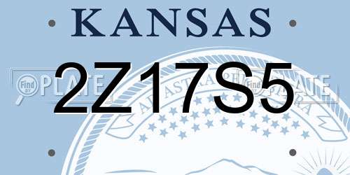 2Z17S5 Kansas License Plate