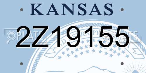 2Z19155 Kansas License Plate