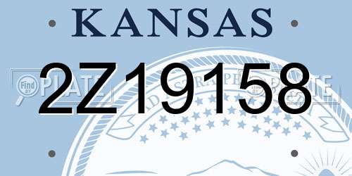 2Z19158 Kansas License Plate