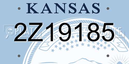 2Z19185 Kansas License Plate