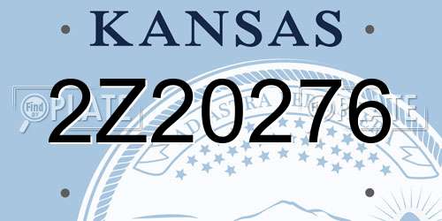 2Z20276 Kansas License Plate