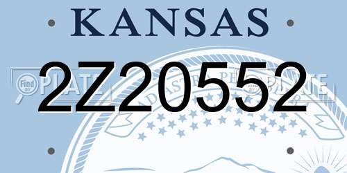 2Z20552 Kansas License Plate