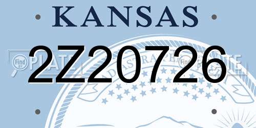 2Z20726 Kansas License Plate