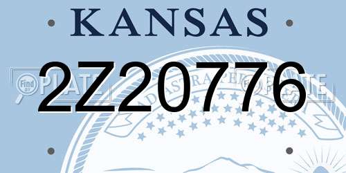 2Z20776 Kansas License Plate