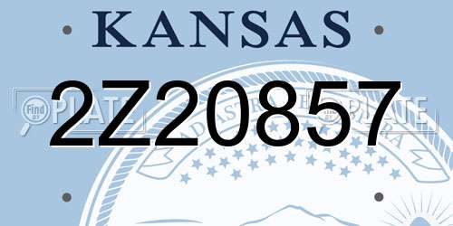 2Z20857 Kansas License Plate