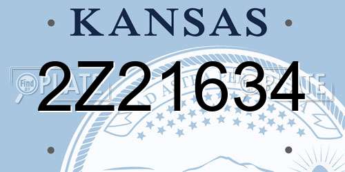 2Z21634 Kansas License Plate