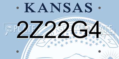 2Z22G4 Kansas License Plate