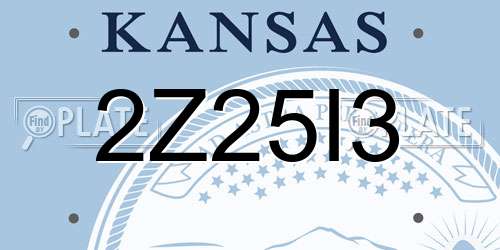2Z25I3 Kansas License Plate