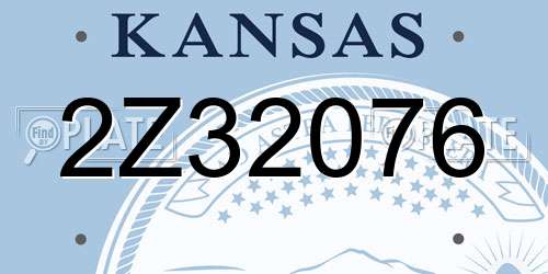 2Z32076 Kansas License Plate
