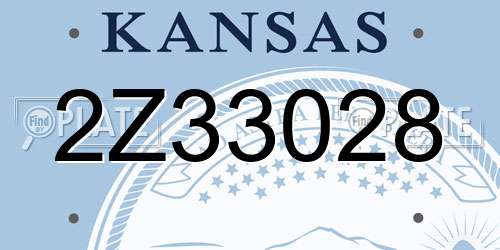 2Z33028 Kansas License Plate