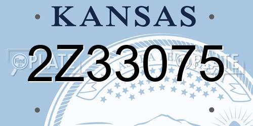 2Z33075 Kansas License Plate