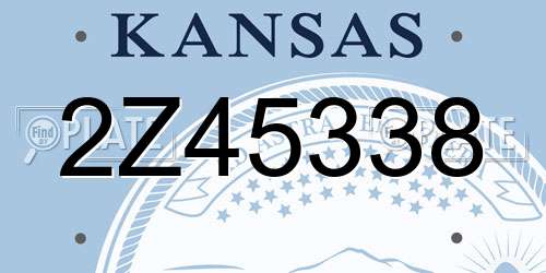 2Z45338 Kansas License Plate