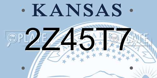 2Z45T7 Kansas License Plate