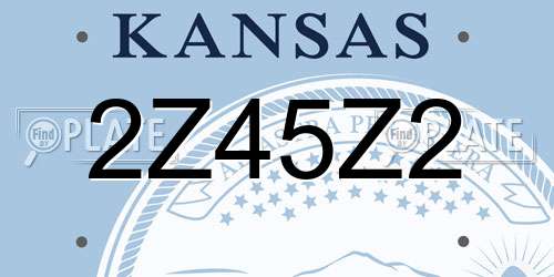2Z45Z2 Kansas License Plate